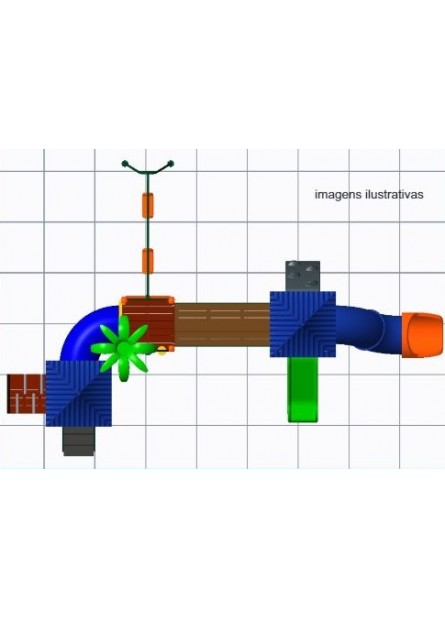 PLAYGROUND DE MADEIRA PLÁSTICA - MAC-0305 - ATÉ 4 ANOS